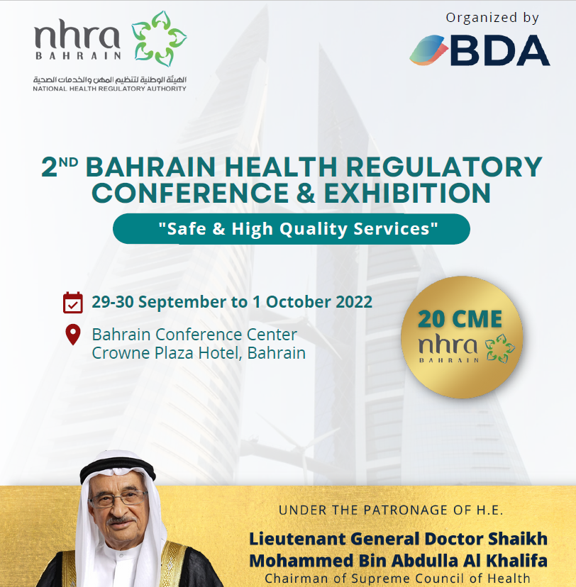 2nd Bahrain Health Regulatory Conference and Exhibition, 29 Sep. - 01 Oct. 2022
